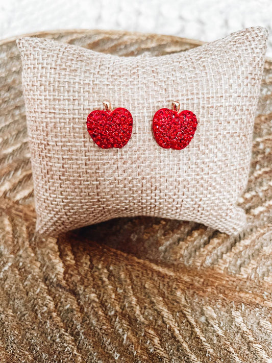 Women's Apple Crystal Studs Earrings