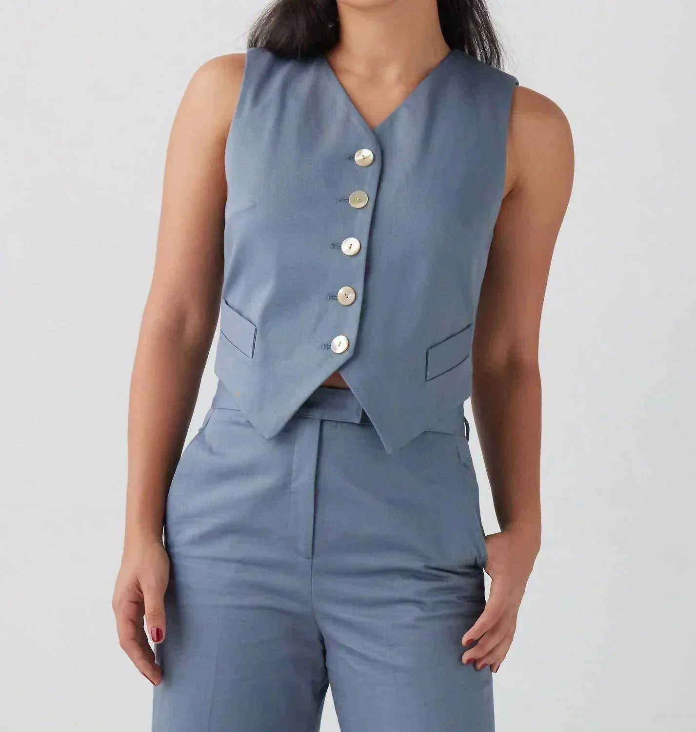 Cotton Twill Annie Button Vest