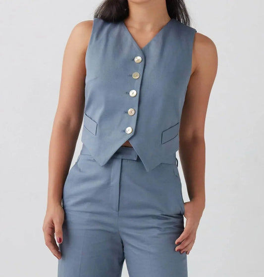 Cotton Twill Annie Button Vest