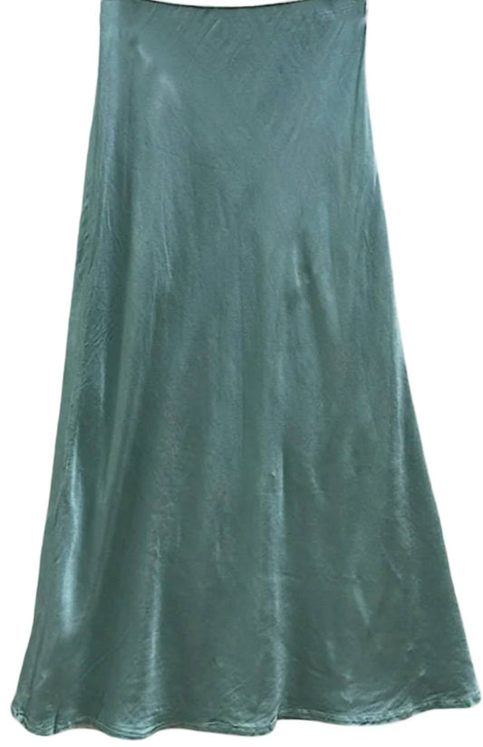 Women's Italian Satin Bias Cut Midi Skirt