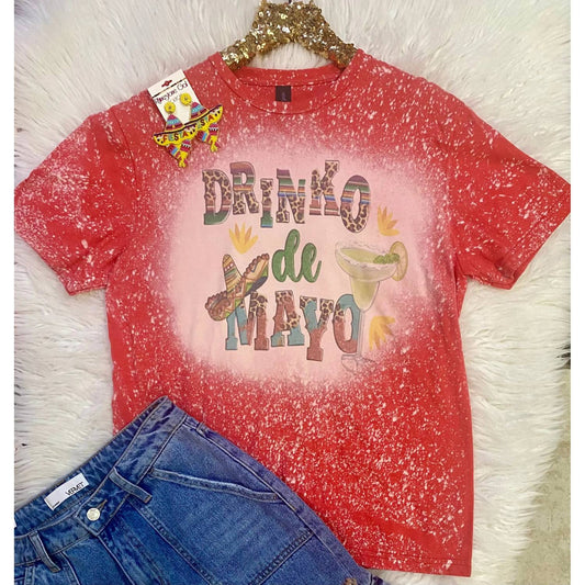 Women's Drinko De Mayo Bleached Graphic Tee