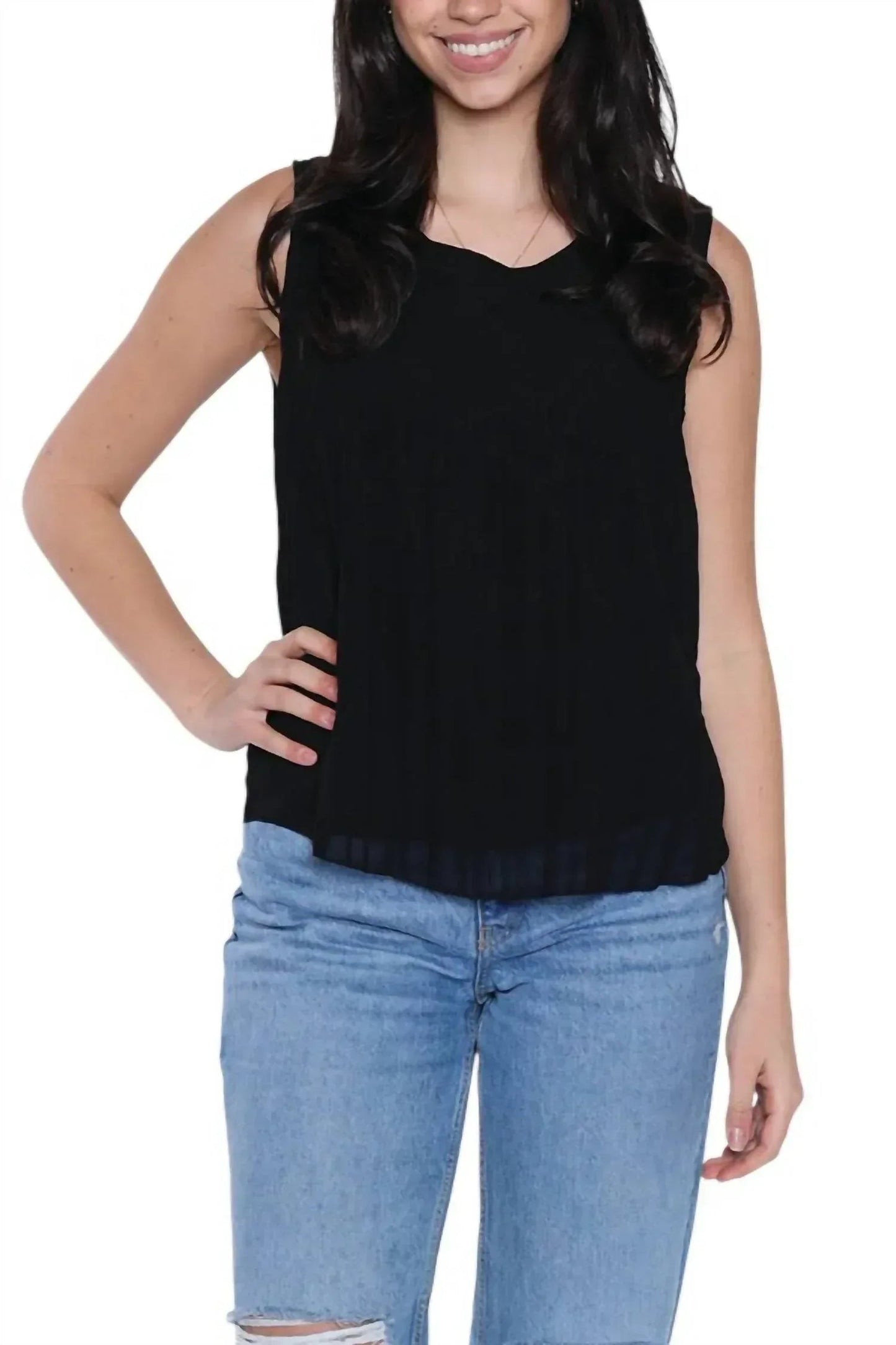 Chloe ärmelloses Tanktop mit U-Boot-Ausschnitt
