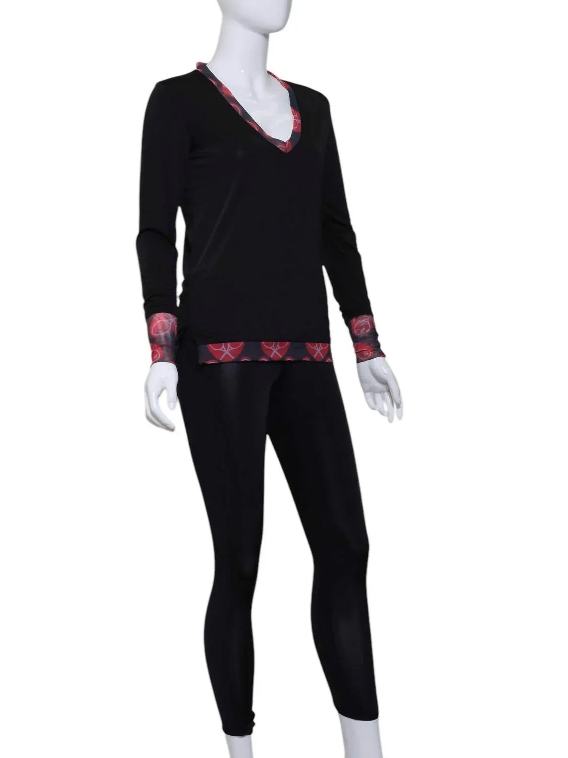 Women's Long Sleeve Heart Very Vee Tee