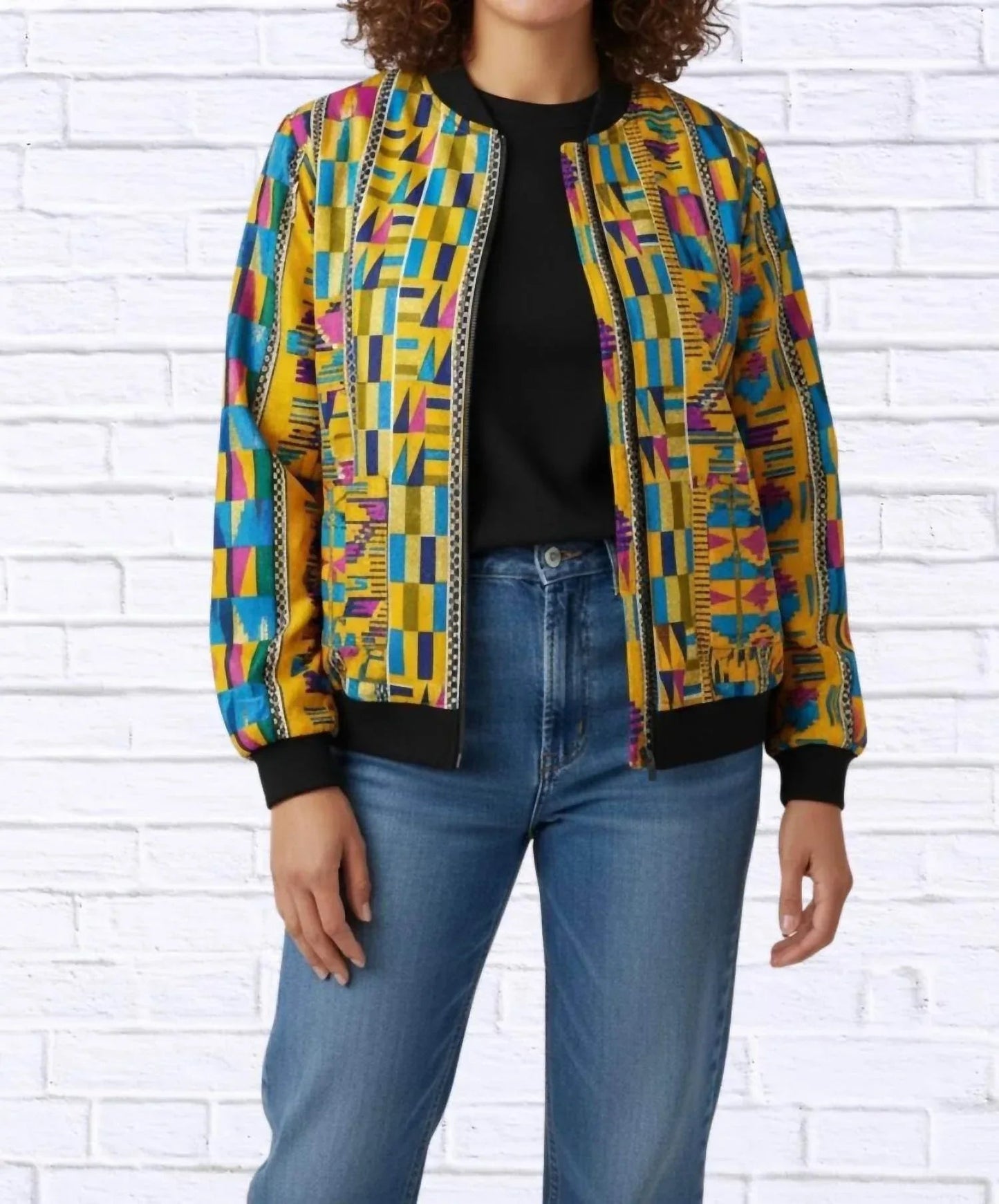 Maddy Traditional Bomber Printed Ethnic Jacket
