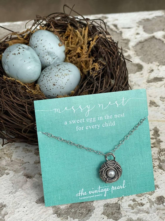 Women's Hand-stamped Messy Nest Necklace