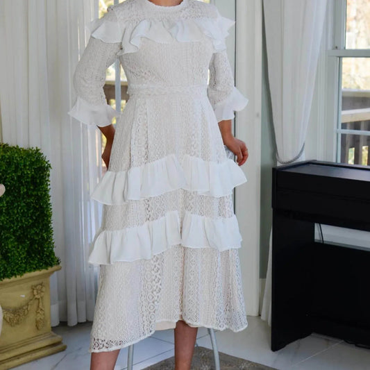 Adele Layered Eyelet Lace Skirt