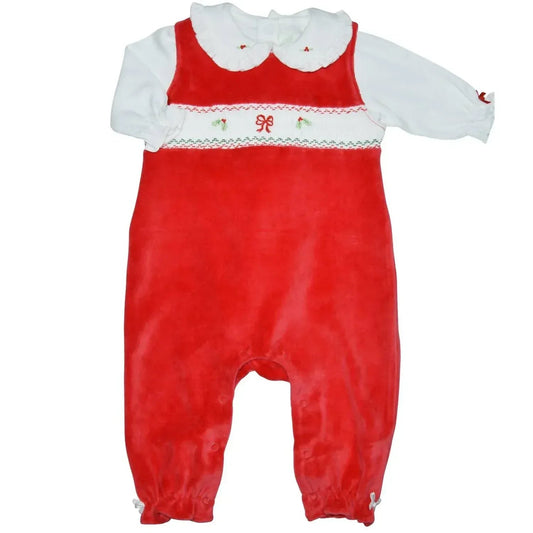 Baby Girls Holly & Bows 2-piece Romper Set