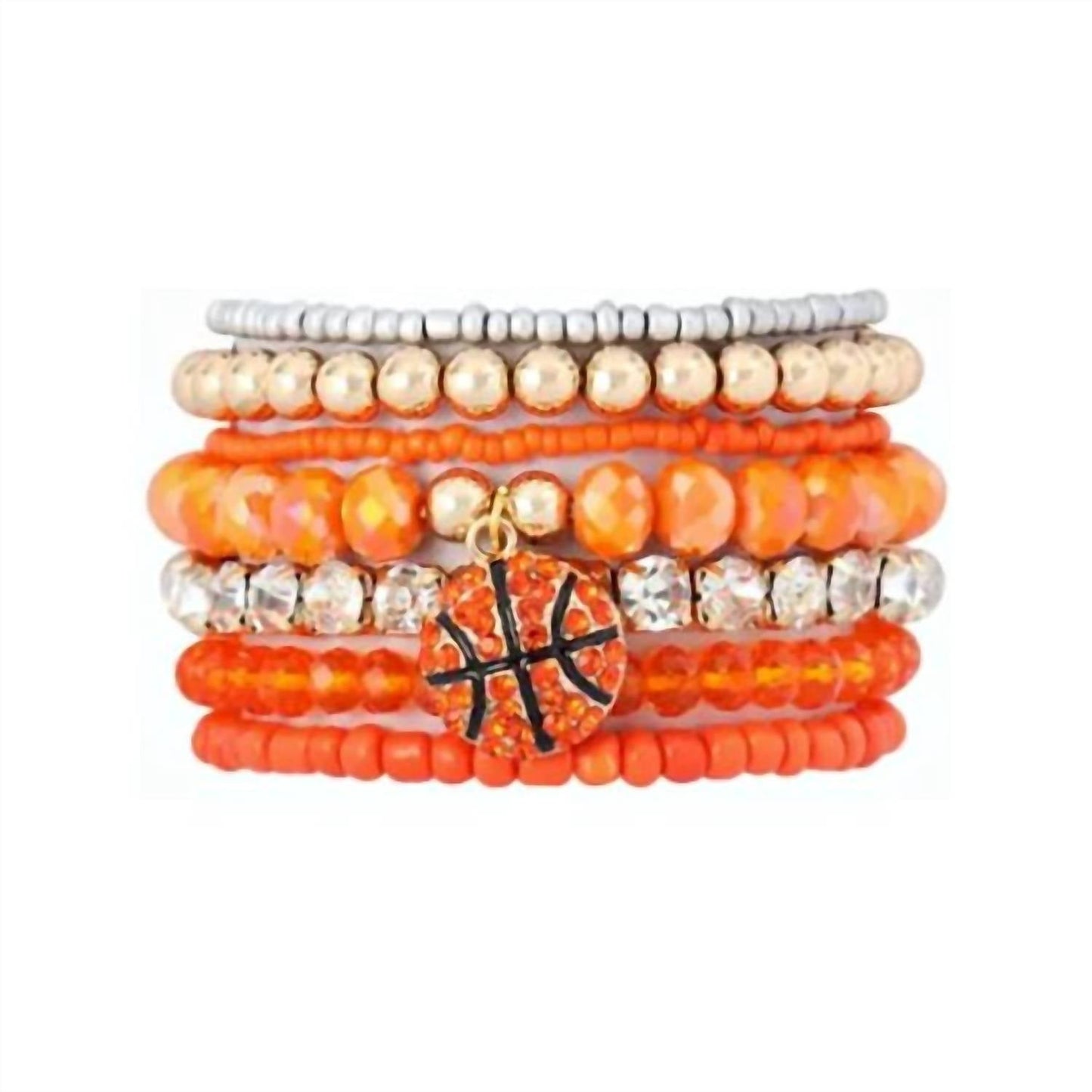 Basketball Perlenarmband Sechs-Stück-Set Stapel