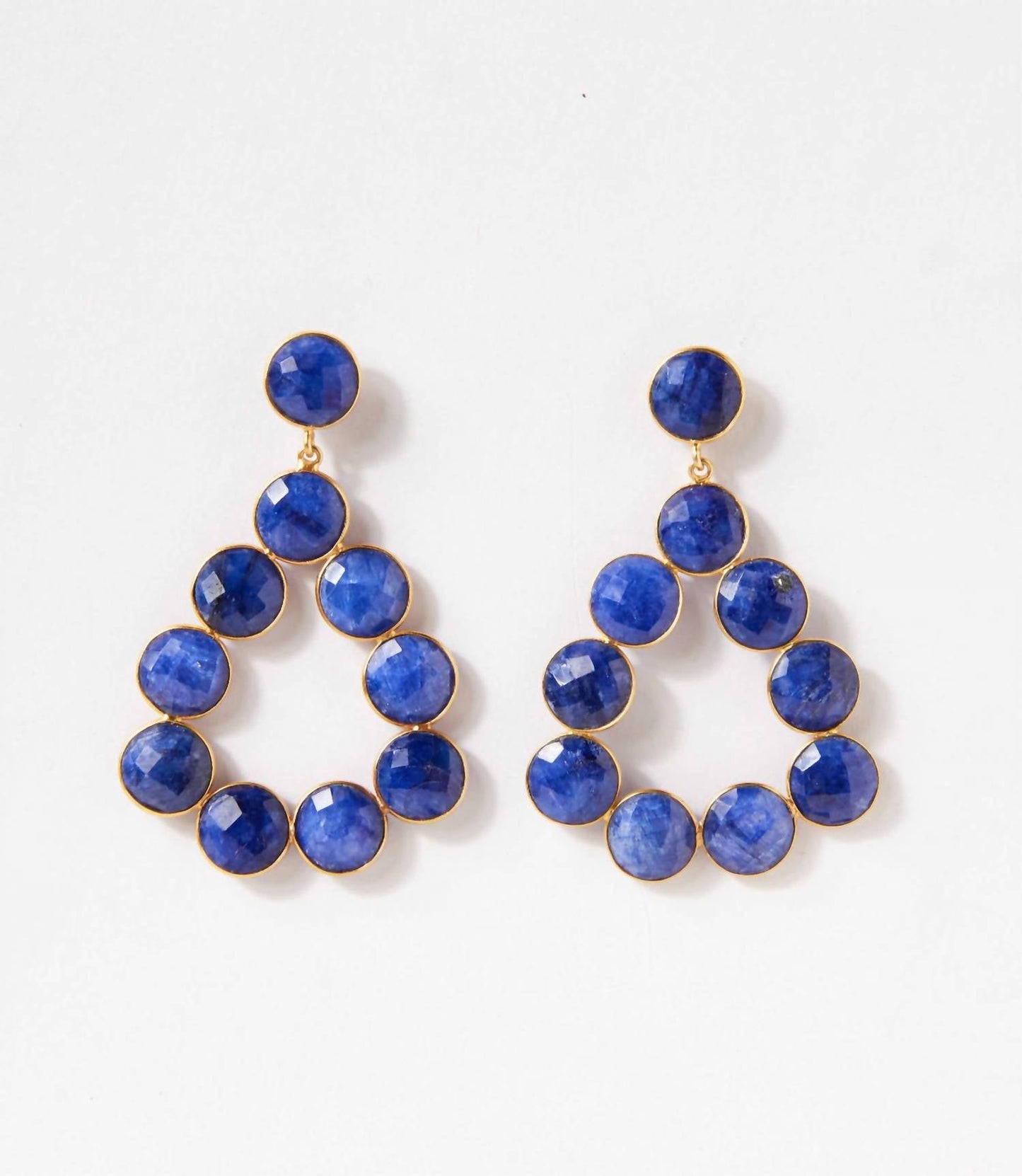 Gemstone Bezel Drop Earrings