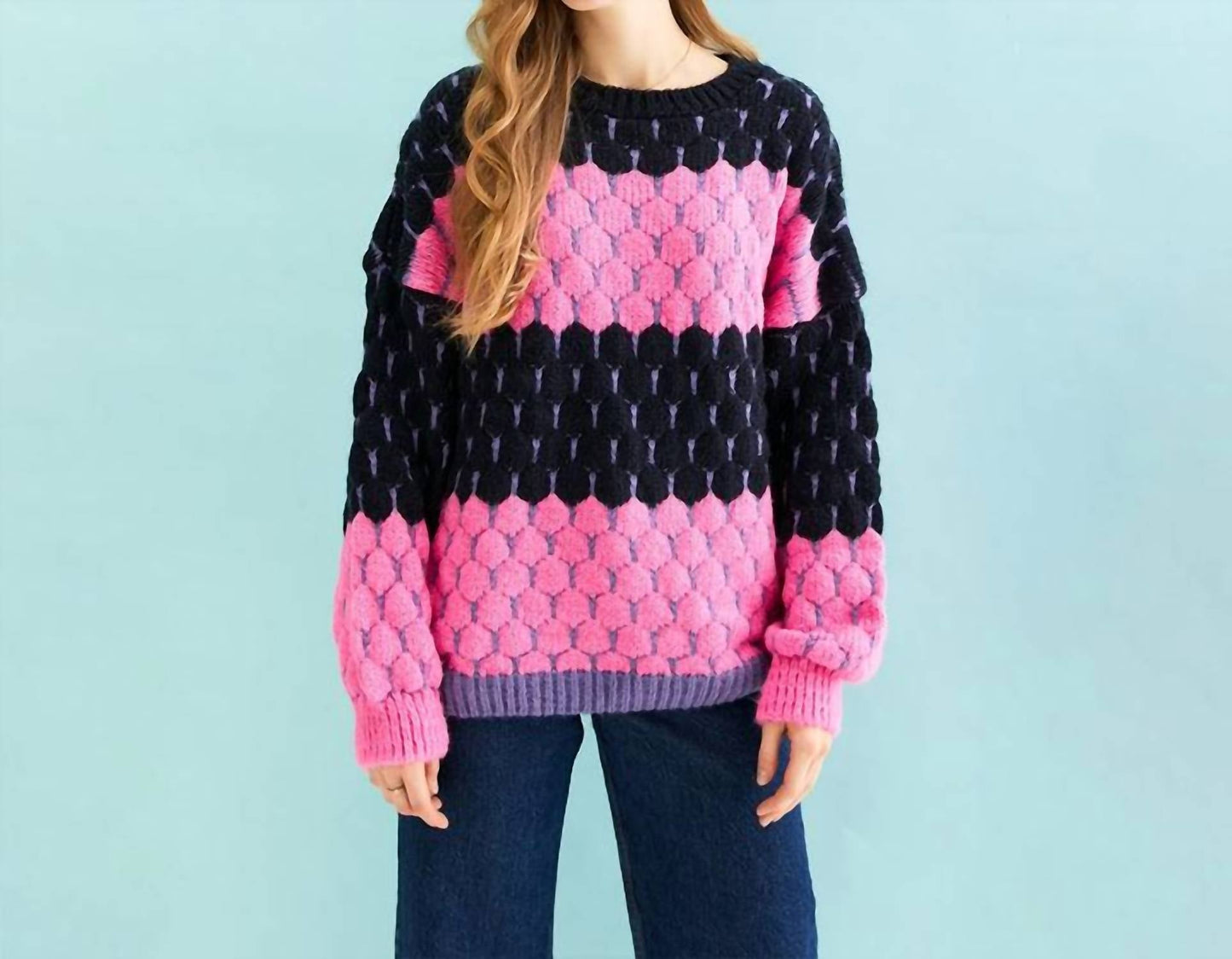 Marissa Stripe Bubble Stitch Pullover