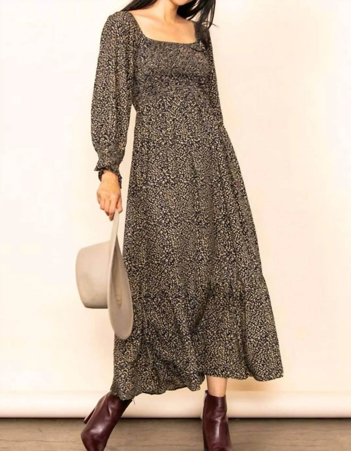Damen Maxikleid mit Leopardenmuster