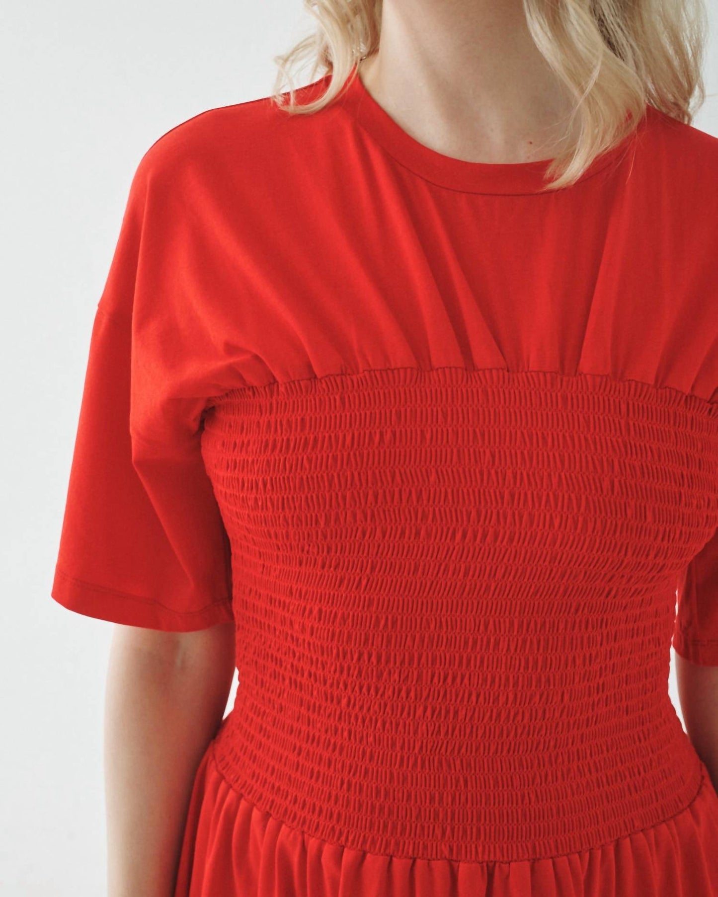 Shirred T-shirt Dress