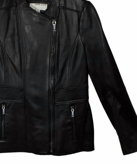 Women's Leather Scuba Jacket