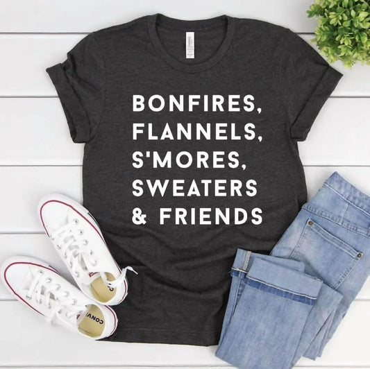 Women's Bonfires & Flannels Graphic Tee Shirt