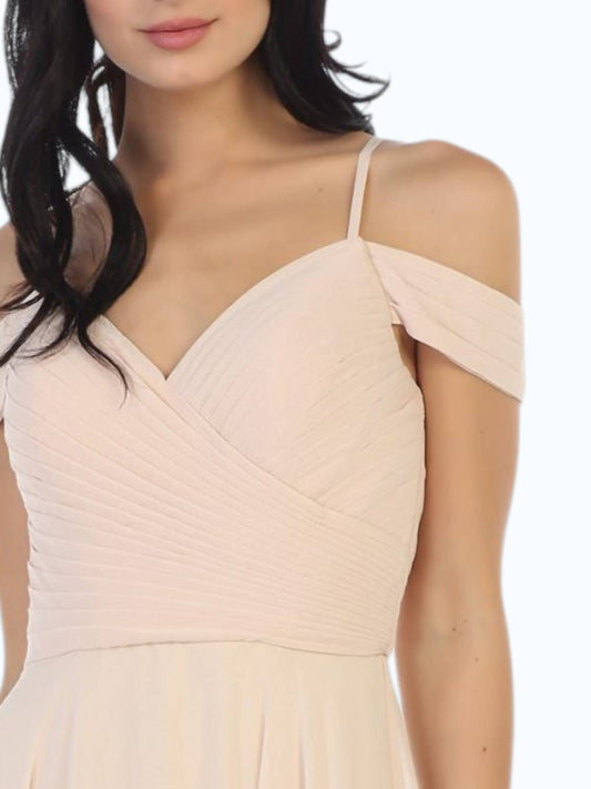 Flowy Chiffon Off Shoulder Dress