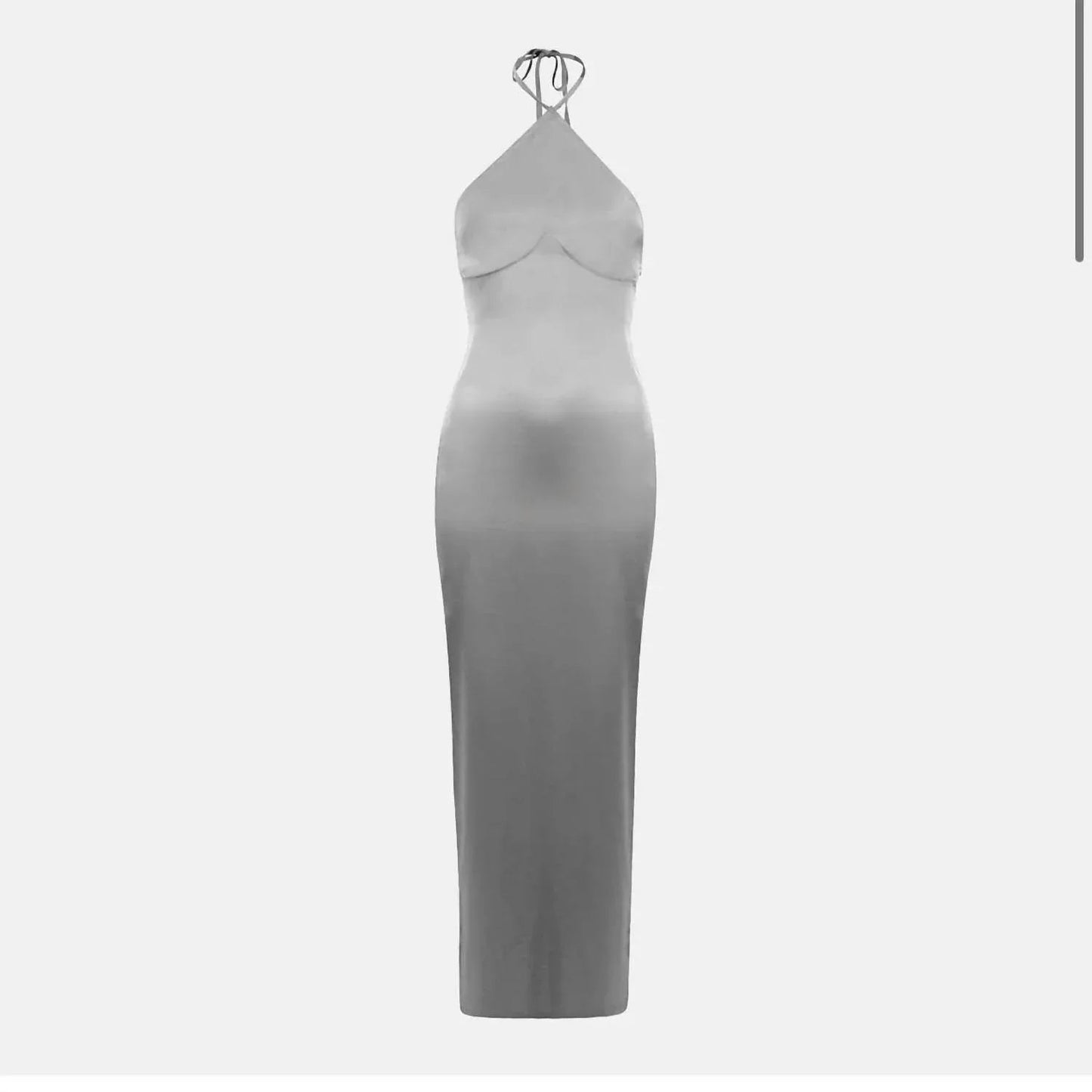 Saga Satin-Maxikleid