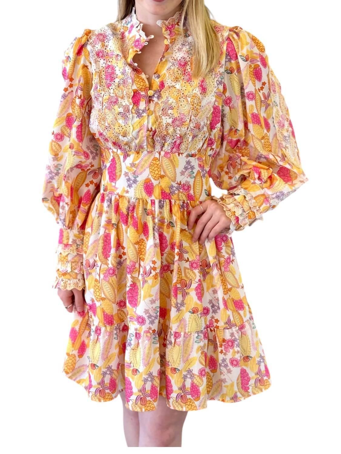 Geblümtes Langarmkleid Odette