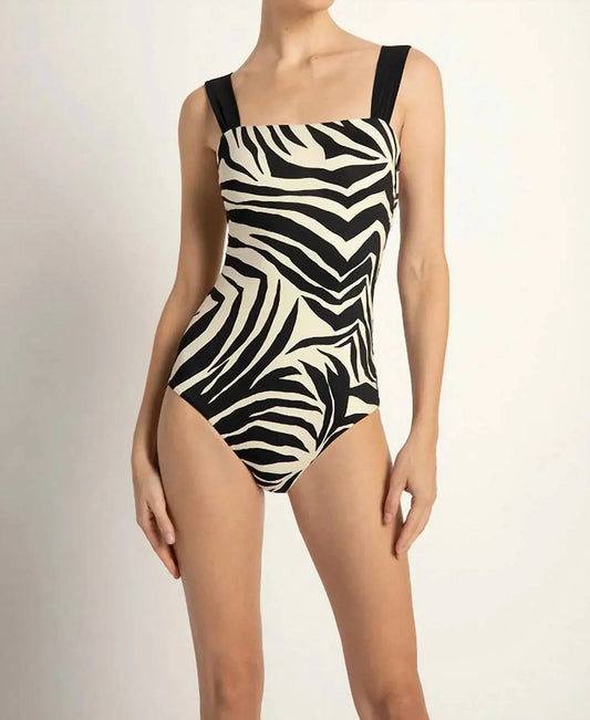 Thick Strap Back Tie One Piece Swimsuit