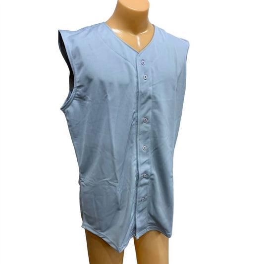 Button Down Baseball Sleeveless Jersey