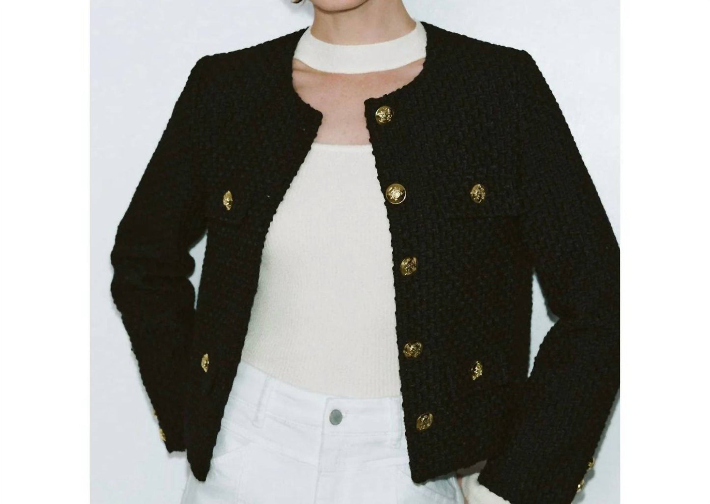 Tweed-Blazer mit langen Ärmeln