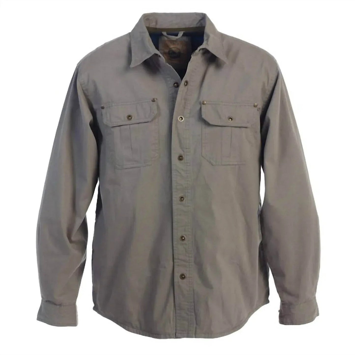 Twill Shirt Jacket With Flannel Lining