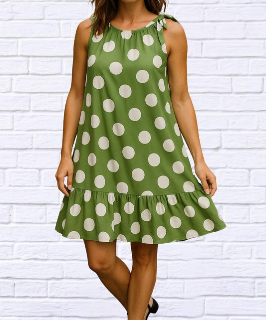 Kleid mit Schleifenkragen und Abnähern in A-Linie