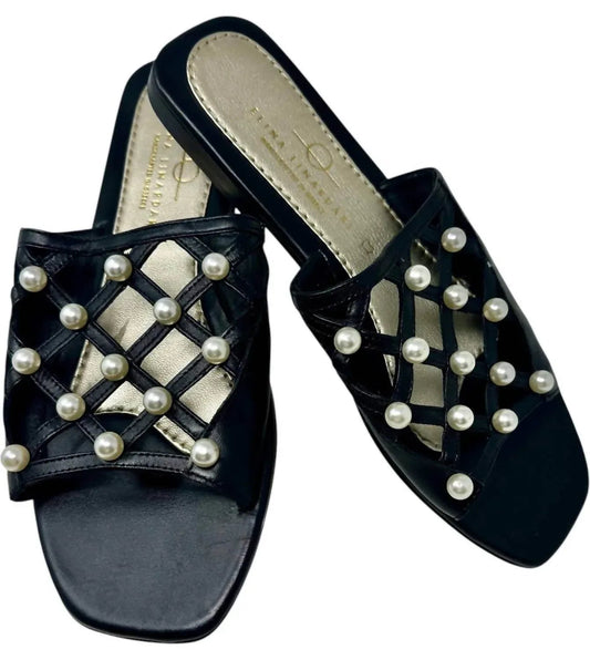 Women's Pearl Studded Slides