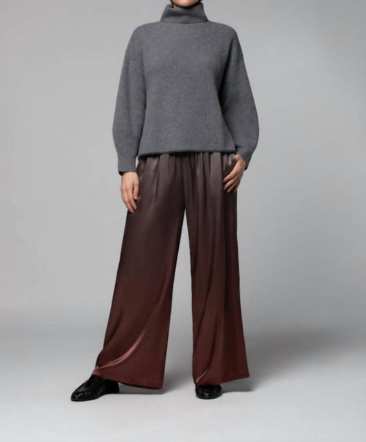 Basti Wide Leg Stretch Silk Pant