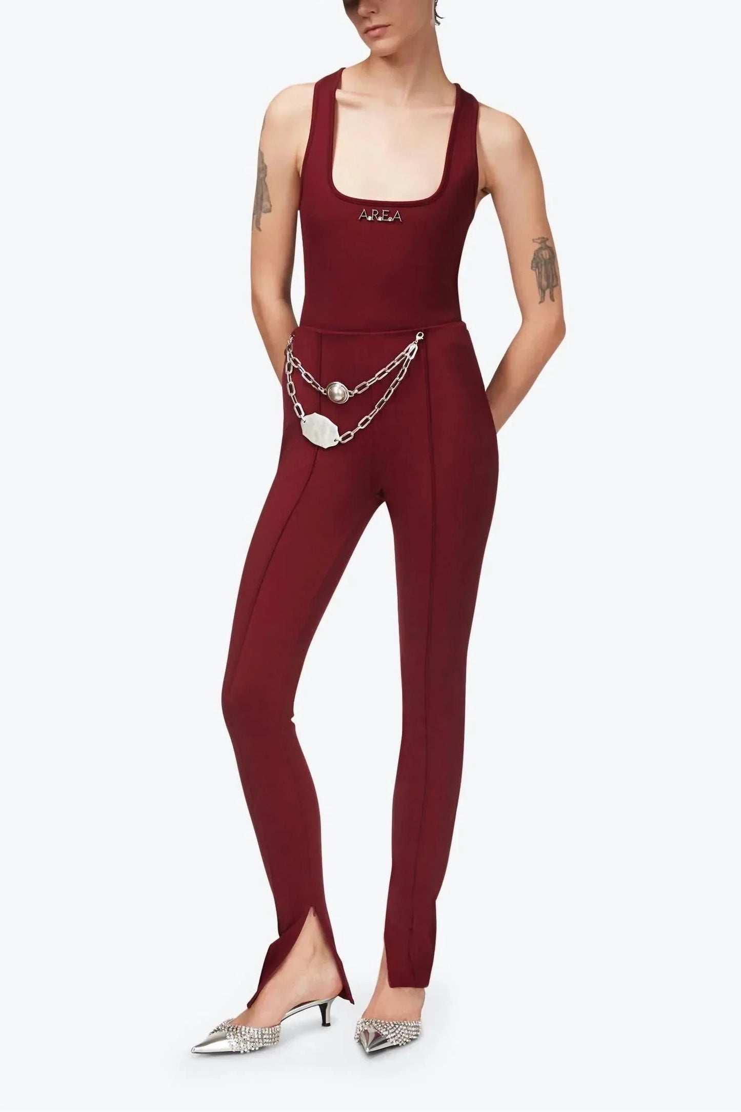 Leggings mit Kettengürtel