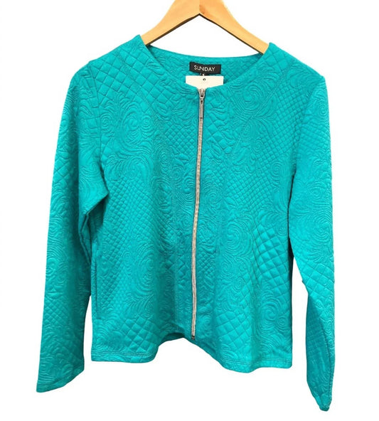 Women's Quilted Zip Up Cardigan