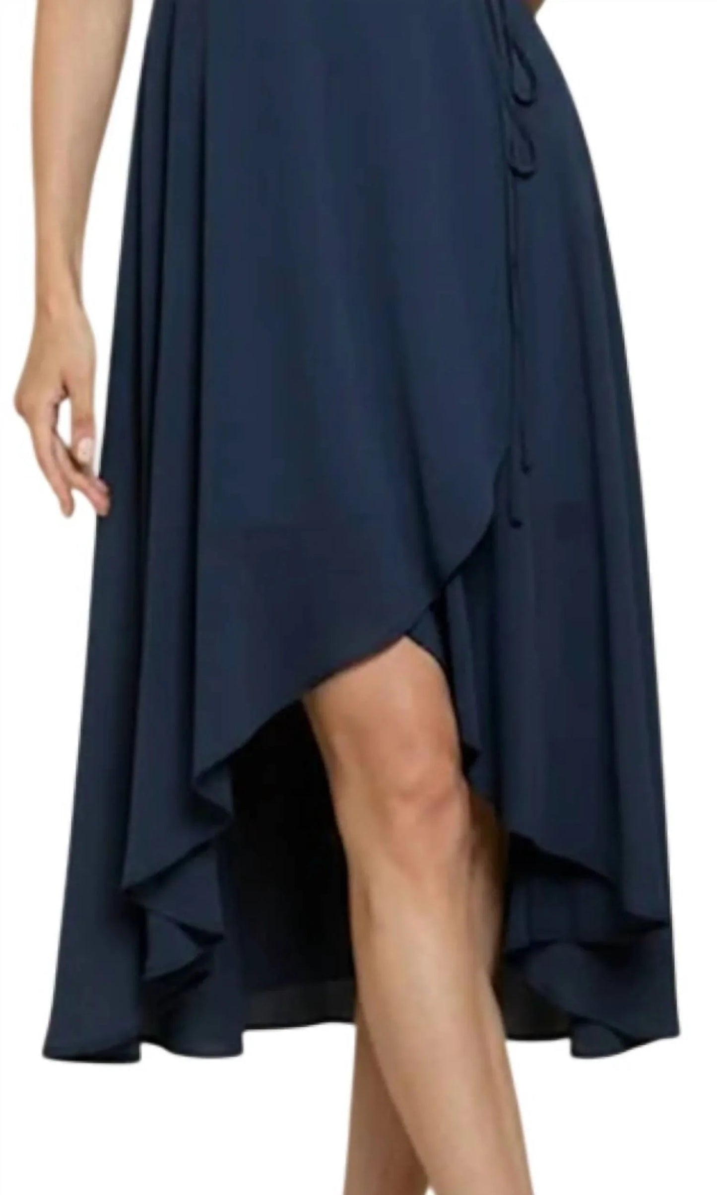 Kurzärmliges Midi-Wickelkleid