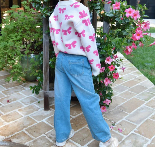 Mädchen Hailey Schleifen-Jeans