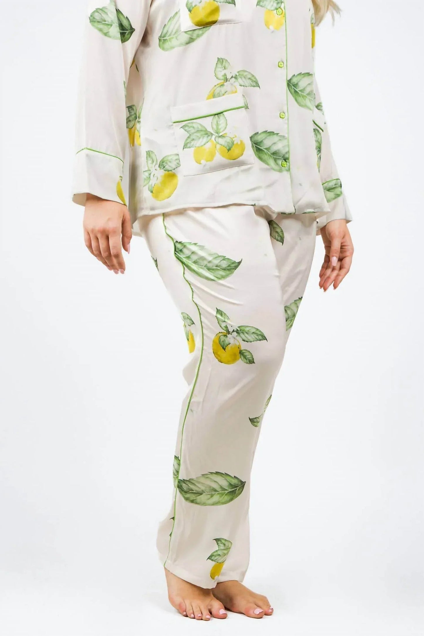 Zitronen-Pyjama-Set – Große Größen