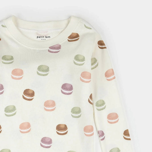 Kinder Macaron Langarm-Pyjama-Set