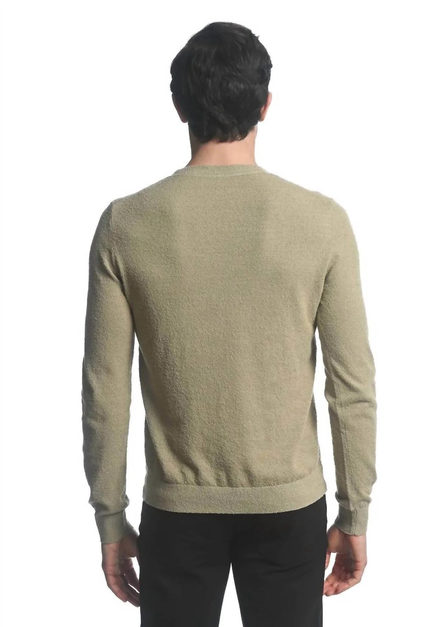 Bouclé-Strickpullover mit Rundhalsausschnitt