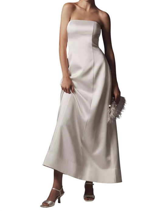 Women’s Piper Strapless Satin Fit & Flare Maxi Dress