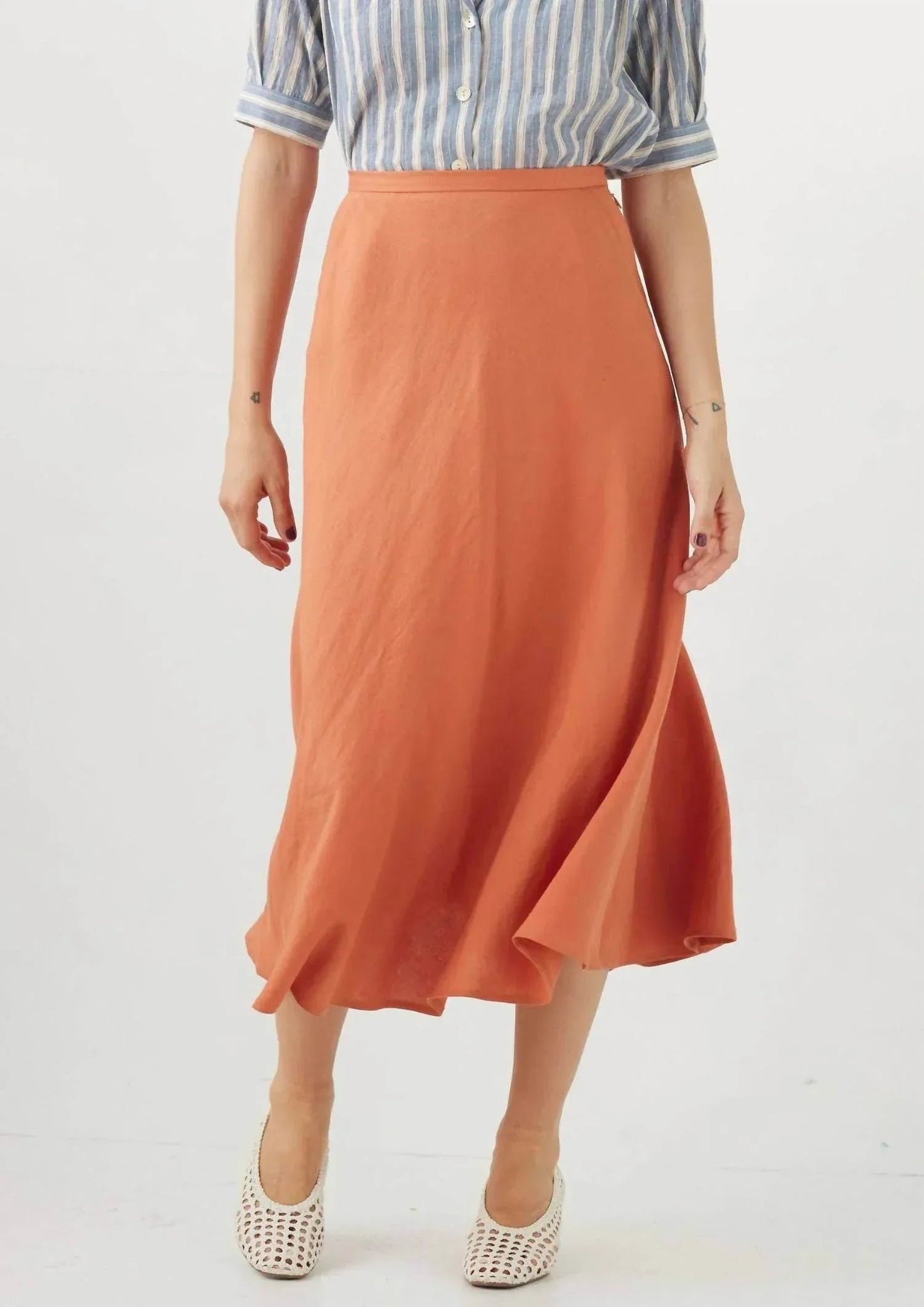 Linen Midi Skirt