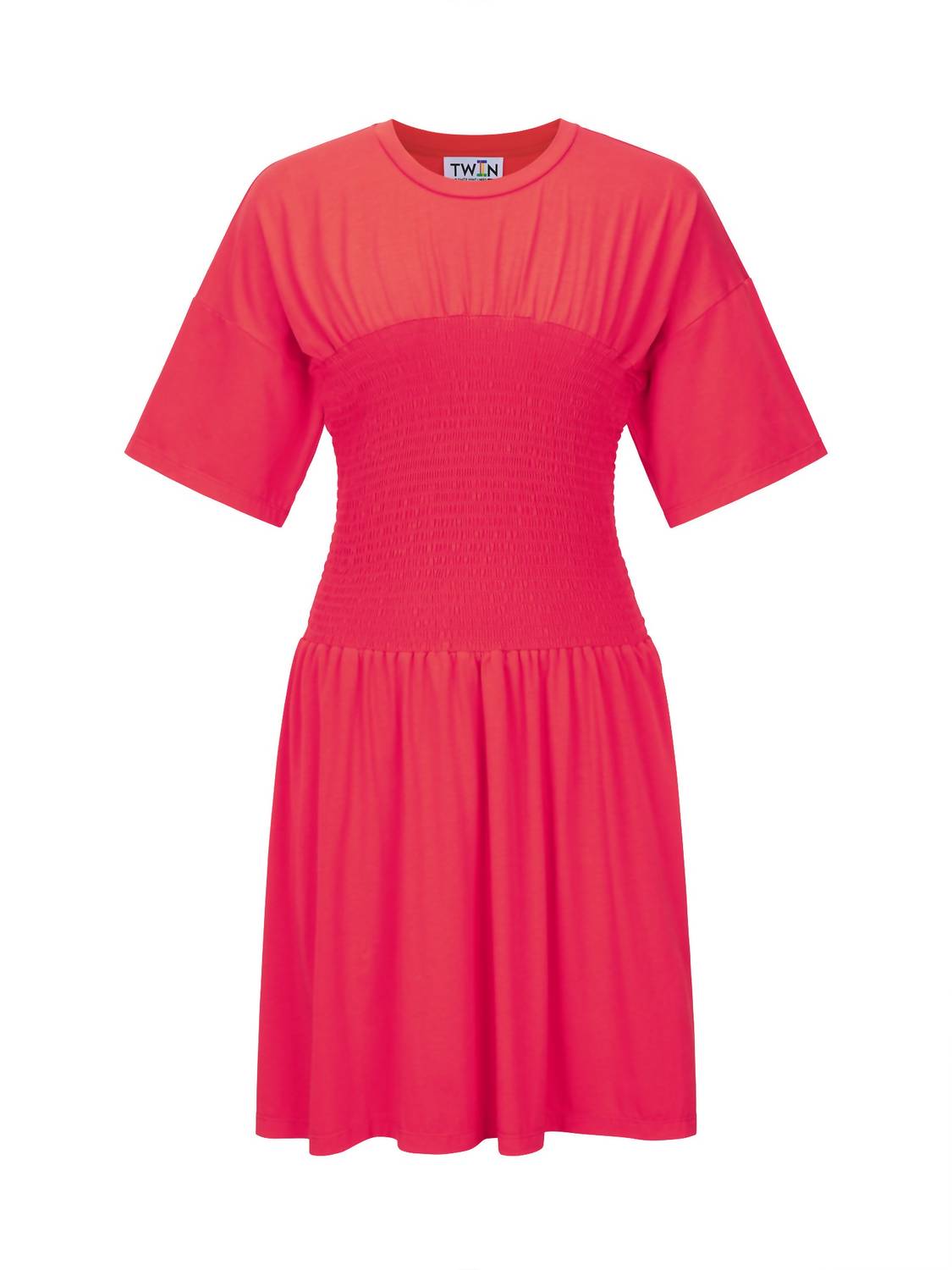Shirred T-shirt Dress