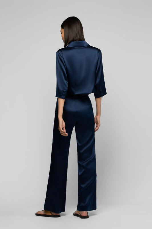 Balicia Silk Pant With Leather Detail