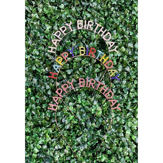 Women's Happy Birthday Rhinestone Headband