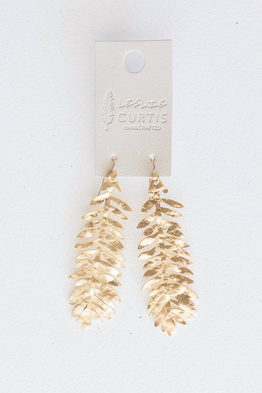 Women's Palmer Hammered Leaf Earrings