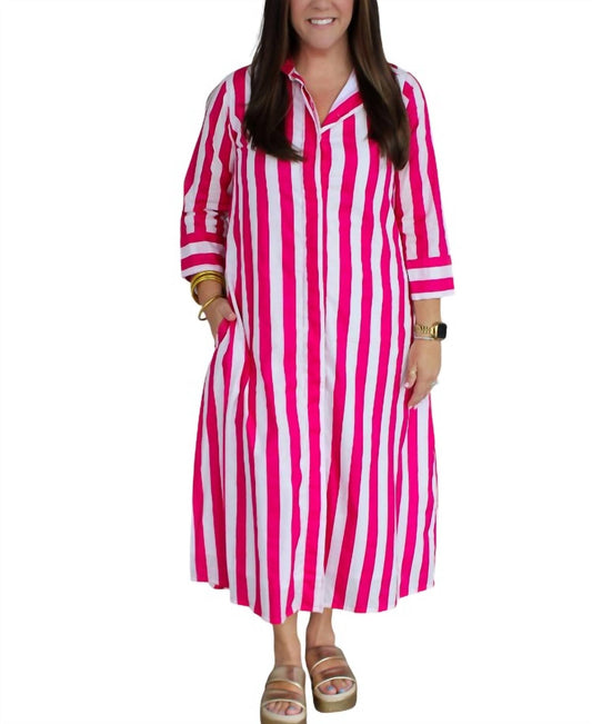 Beach Stripe Cabana Caftan Dress