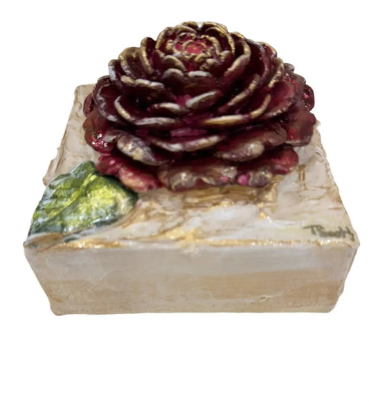 Clay Camellia Wrapped Canvas