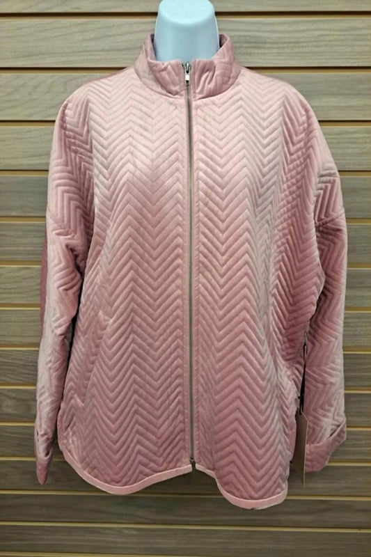 Women's Jacket With Zip Zigzag Elastic Bottom