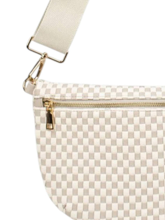 Women's Fiona Checkered Woven Bum Bag