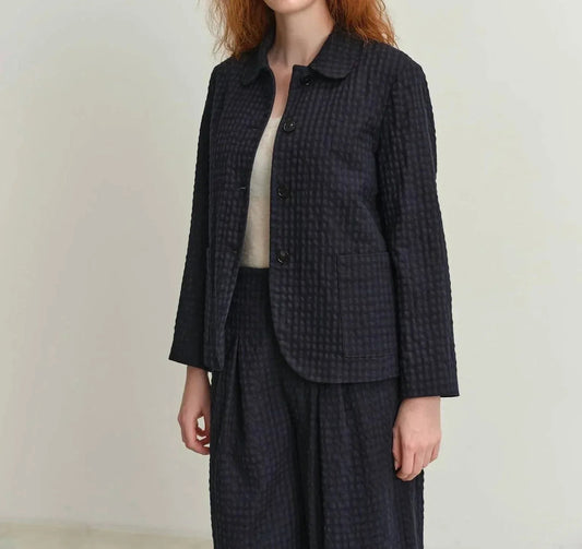 Cotton Wool Herringbone Check Jacket