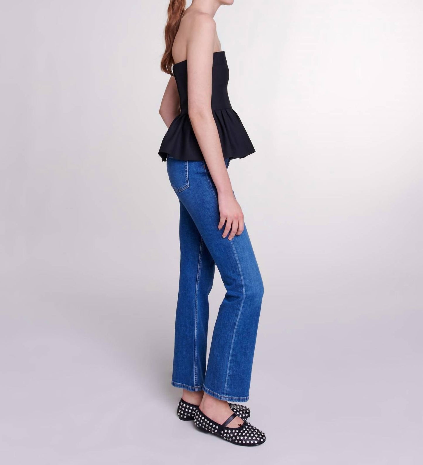Denim-Jeans mit Knopfleiste und Eingrifftaschen
