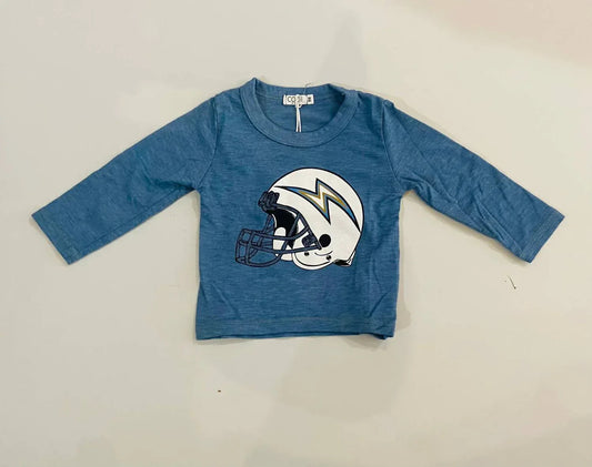 Boys Denim Helmet Bolt Long Sleeve Tee
