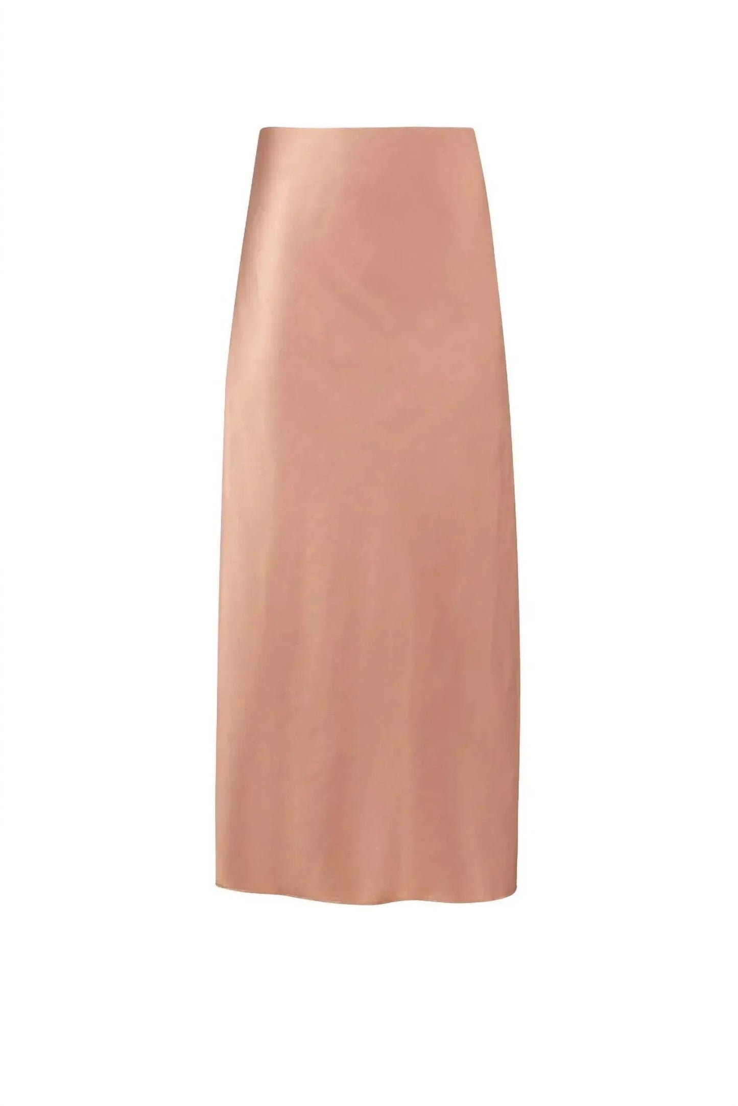 Satin-Midi-Rock mit Schlitz