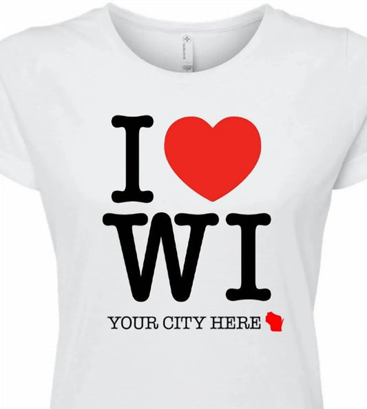 Women's I Love/heart Wisconsin Ripon Ladies T-shirt